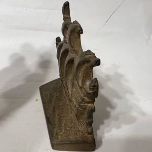 Vtg Bronze Bookend Sailing Ship Heavy Metal Pirate Galleon Boat Door Stop